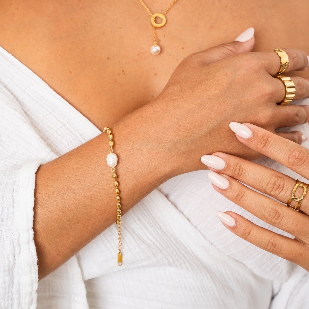 Persian Pearl Bracelet - Gold