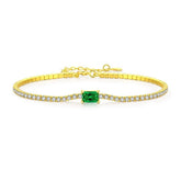 Green Zircon Bracelet - Gold