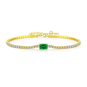 Green Zircon Bracelet - Gold