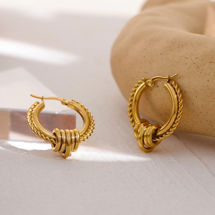 Woven Hoop Earring - Gold