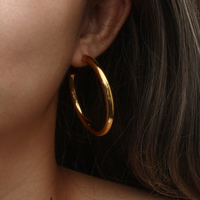 Plain Hoop Earring - Gold