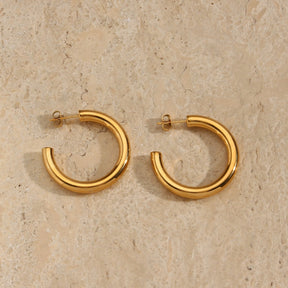 Plain Hoop Earring - Gold