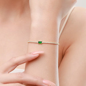 Green Zircon Bracelet - Gold