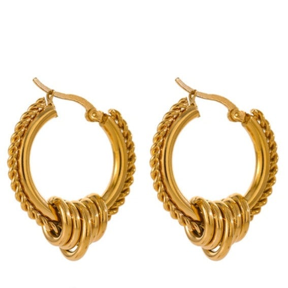 Woven Hoop Earring - Gold