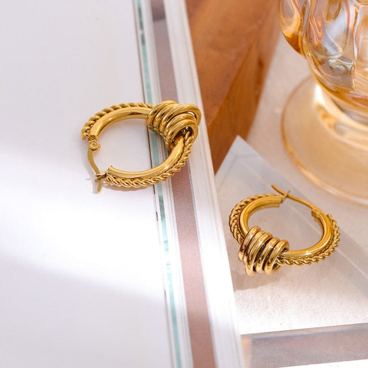 Woven Hoop Earring - Gold