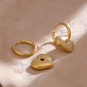 Hoop Heart Earring - Gold