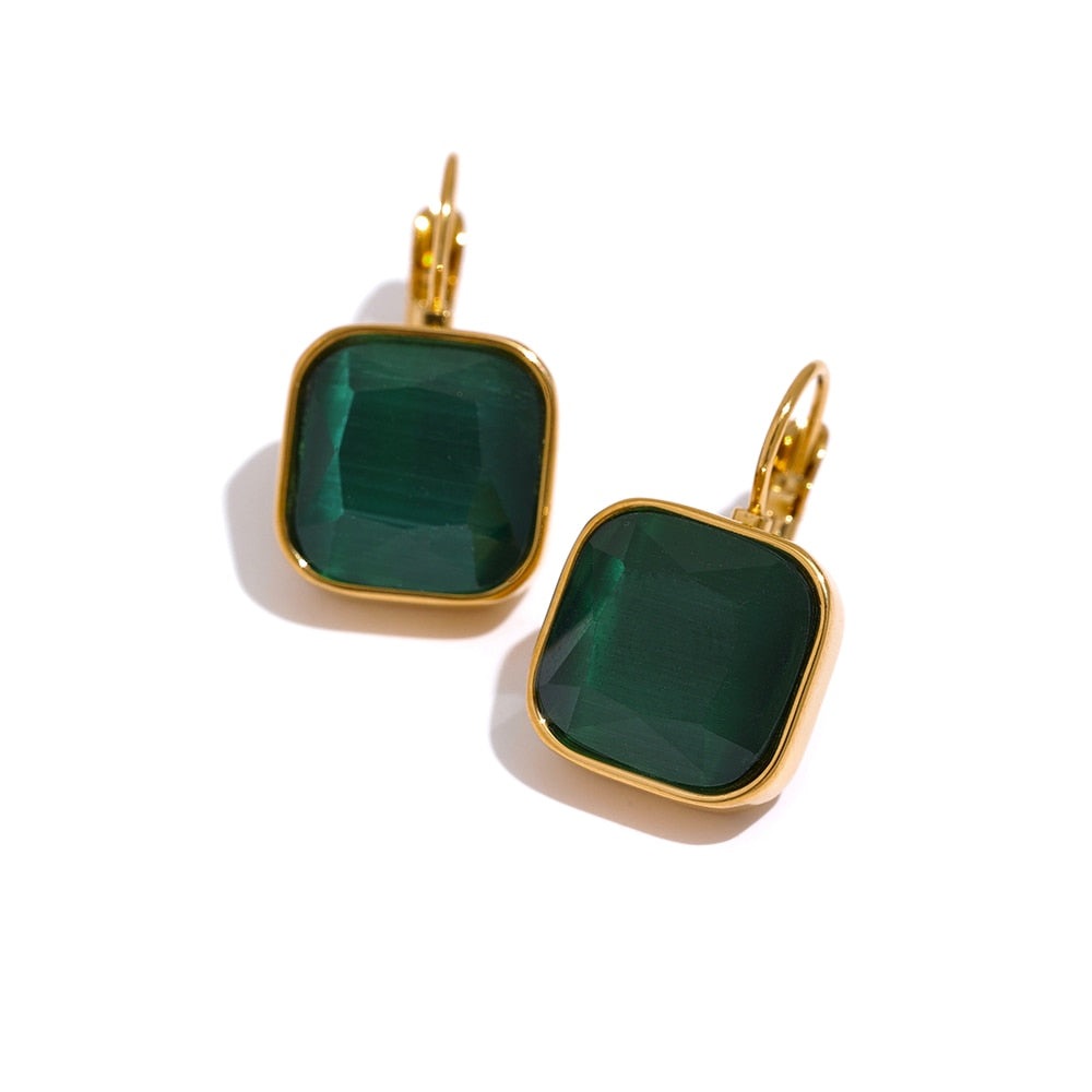 Square Gold Hoop Earring - Gold