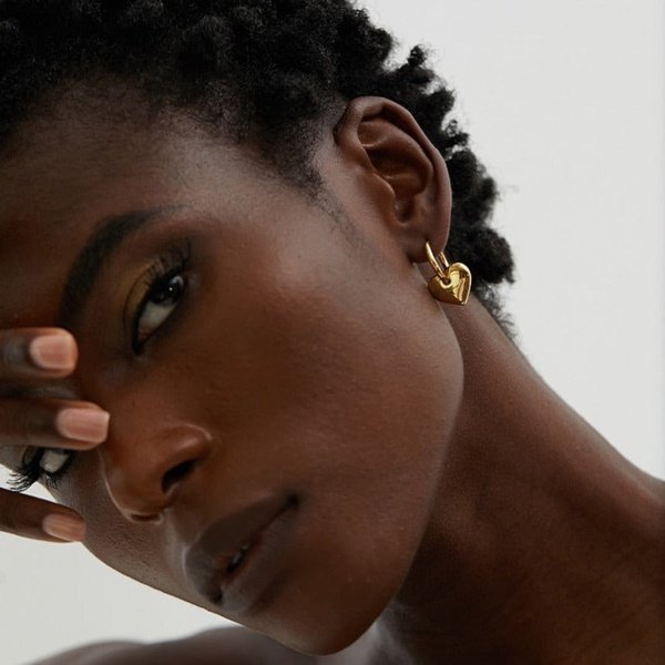 Hoop Heart Earring - Gold