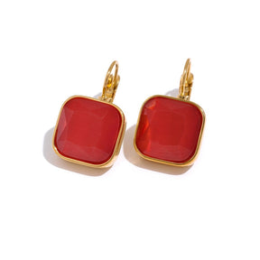 Square Gold Hoop Earring - Gold
