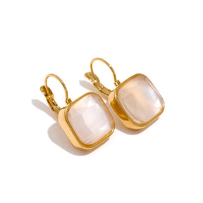 Square Gold Hoop Earring - Gold