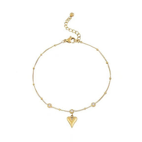 Heart Anklet - Gold