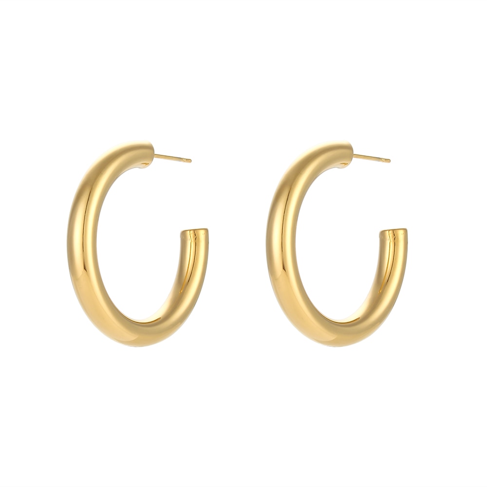 Plain Hoop Earring - Gold