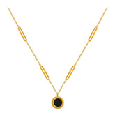 Roman Numerals Pendant Necklace - Gold