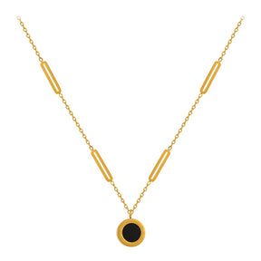 Roman Numerals Pendant Necklace - Gold