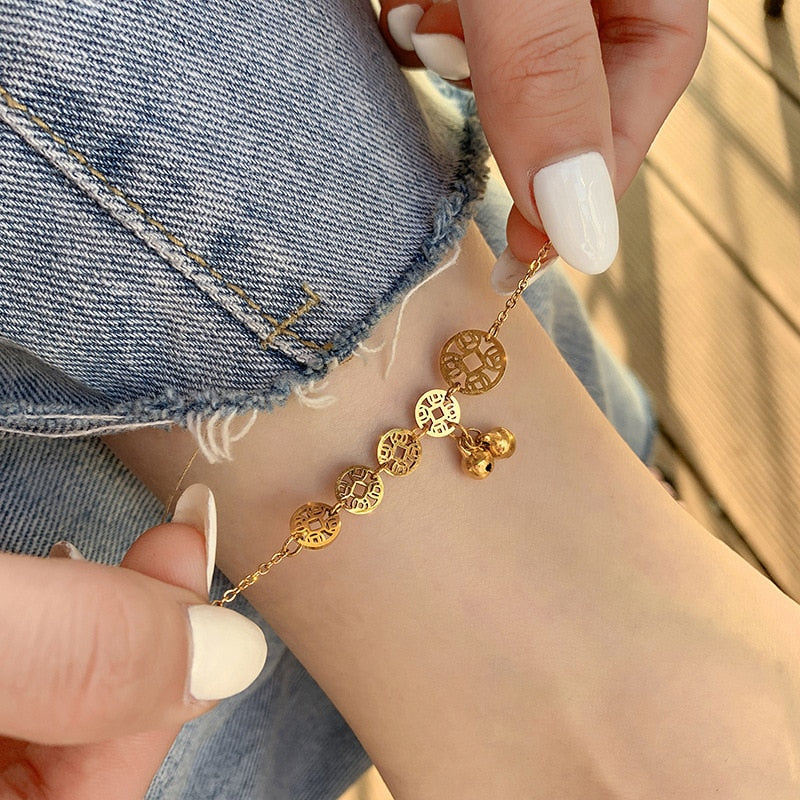 Small Medals Anklet - Gold