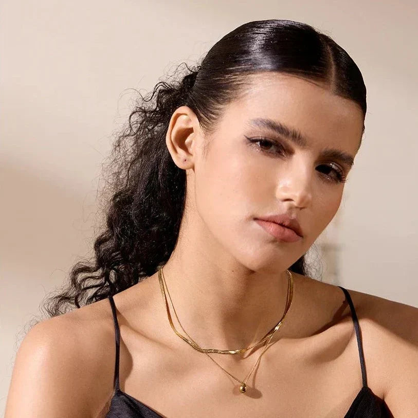Double Chain  Pendant Necklace - Gold