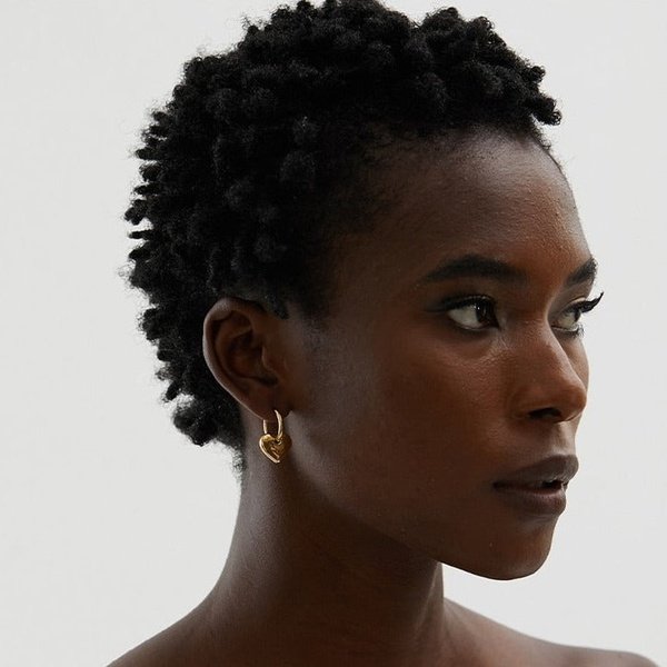 Hoop Heart Earring - Gold
