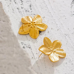 Vintage Flower Earring - Gold