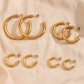 Plain Hoop Earring - Gold