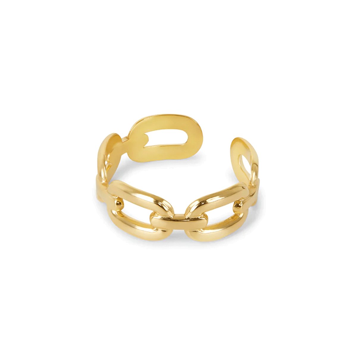 Curb Chain Ring - Gold (Adjustable)