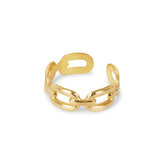 Curb Chain Ring - Gold (Adjustable)
