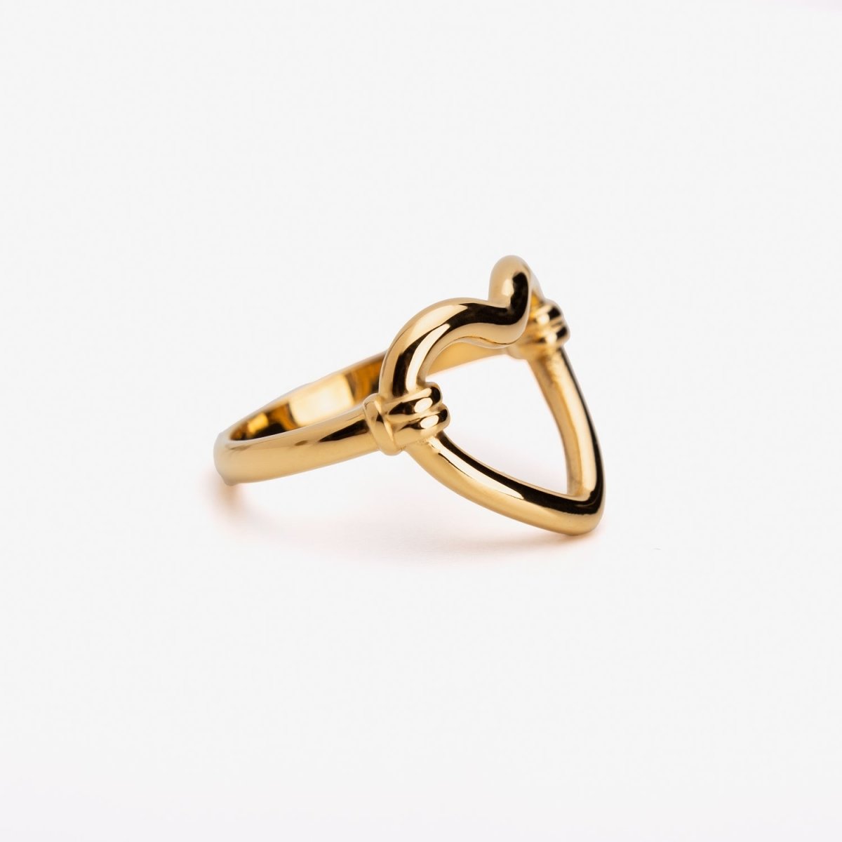 Heart Shaped Hollow Ring - Gold