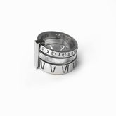 Triple Circle Roman Numerals Ring - Silver