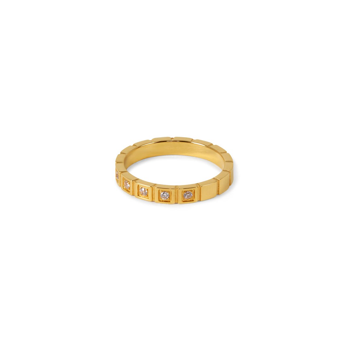 Stone Block Ring - Gold