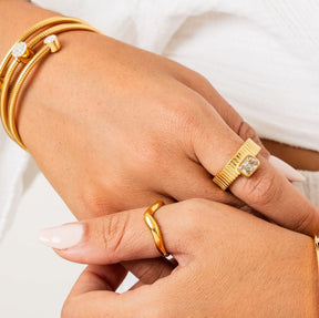 Capri Crystal Ring - Gold