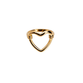 Heart Shaped Hollow Ring - Gold