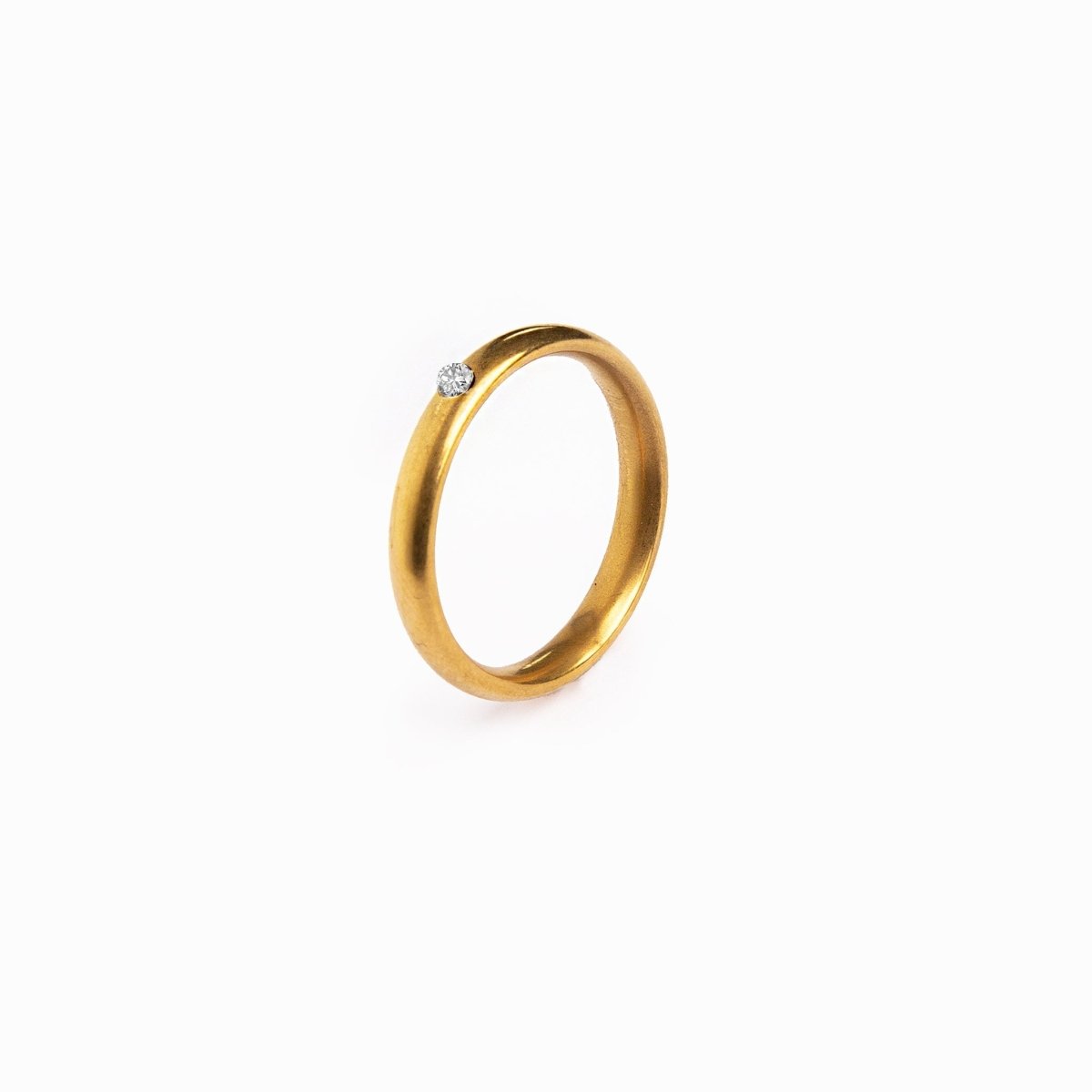 Solitaire Crystal Ring - Gold