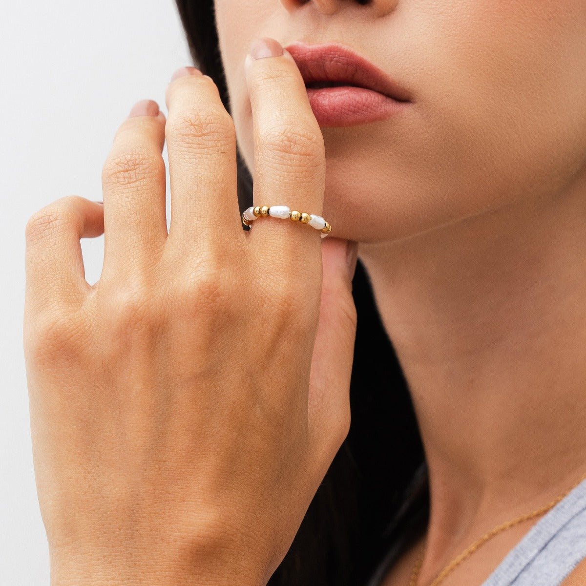 Pearl Dress Ring - Gold