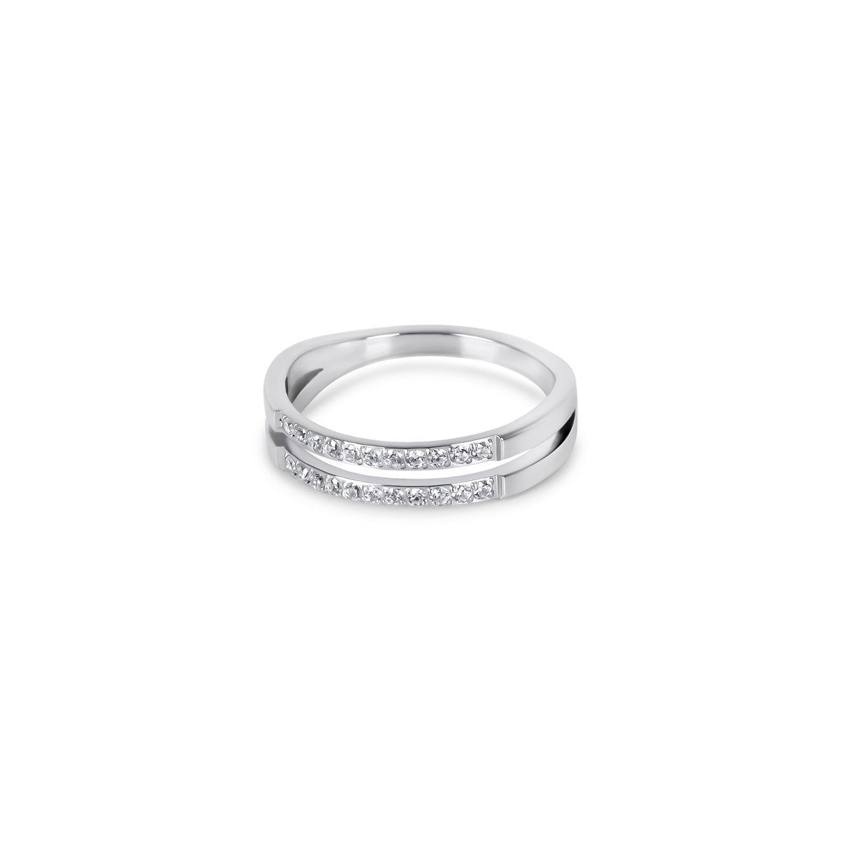 Double Sparkling Ring - Silver