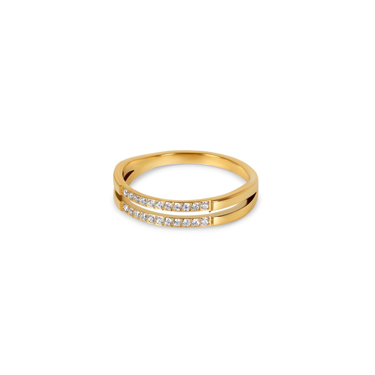 Double Sparkling Ring - Gold