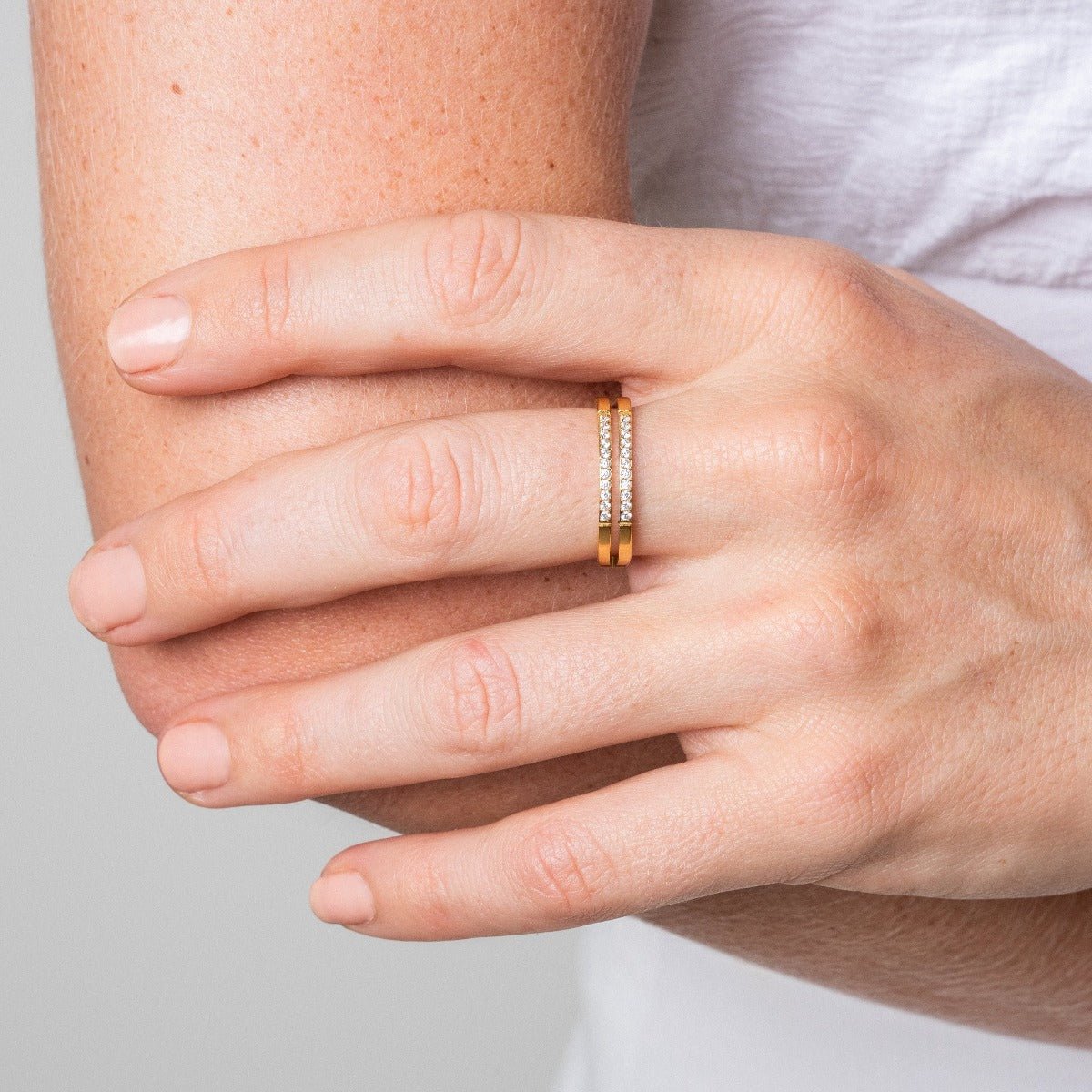 Double Sparkling Ring - Gold