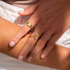 X-Shaped Ring - Gold