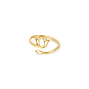 Lotus Flower Ring - Gold (Adjustable)