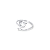 Lotus Flower Ring - Silver (Adjustable)
