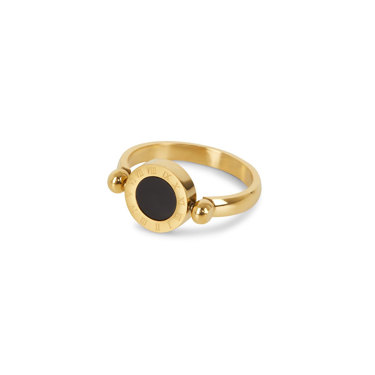 Roman Numeral Medallion Ring - Gold