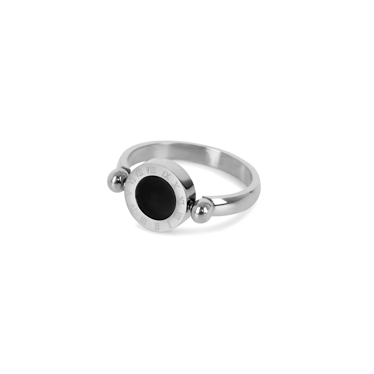 Roman Numeral Medallion Ring - Silver