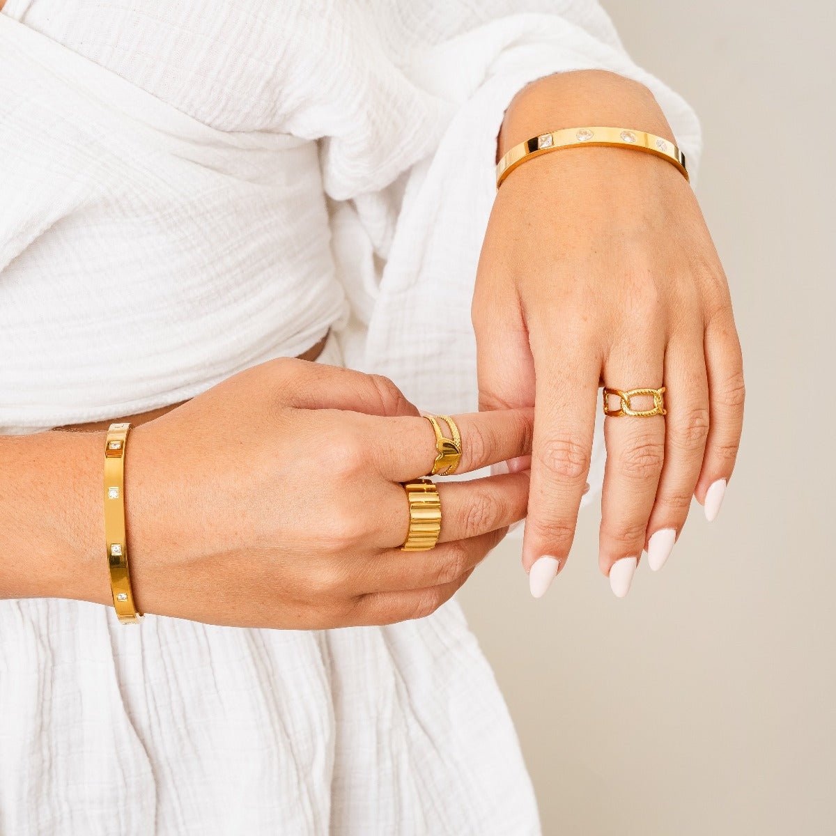 Chain Link Ring - Gold (Adjustable)