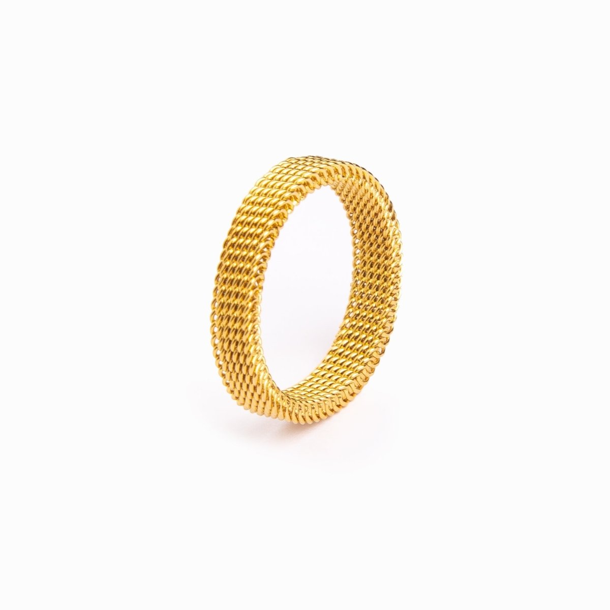 Textured Mesh Ring - Gold