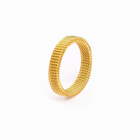 Textured Mesh Ring - Gold