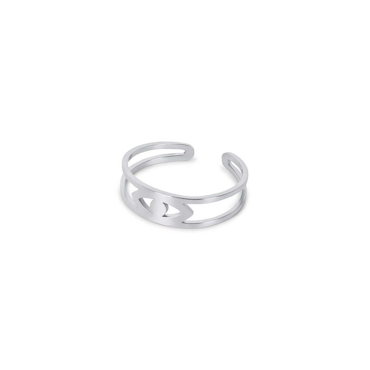 Evil Eye Ring - Silver (Adjustable)