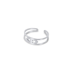 Evil Eye Ring - Silver (Adjustable)