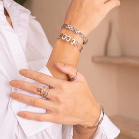 Evil Eye Ring - Silver (Adjustable)