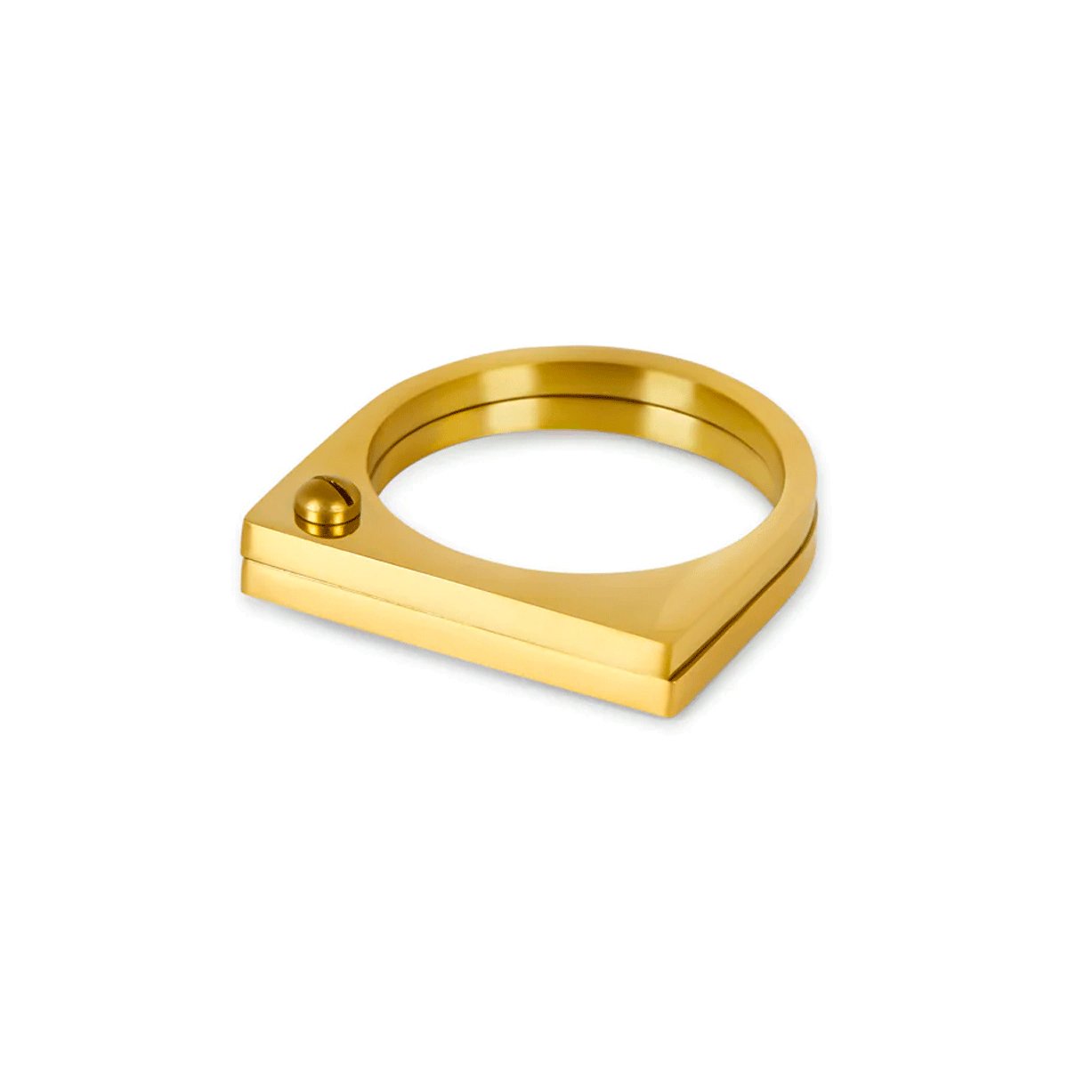 Flat Screw Ring - Gold