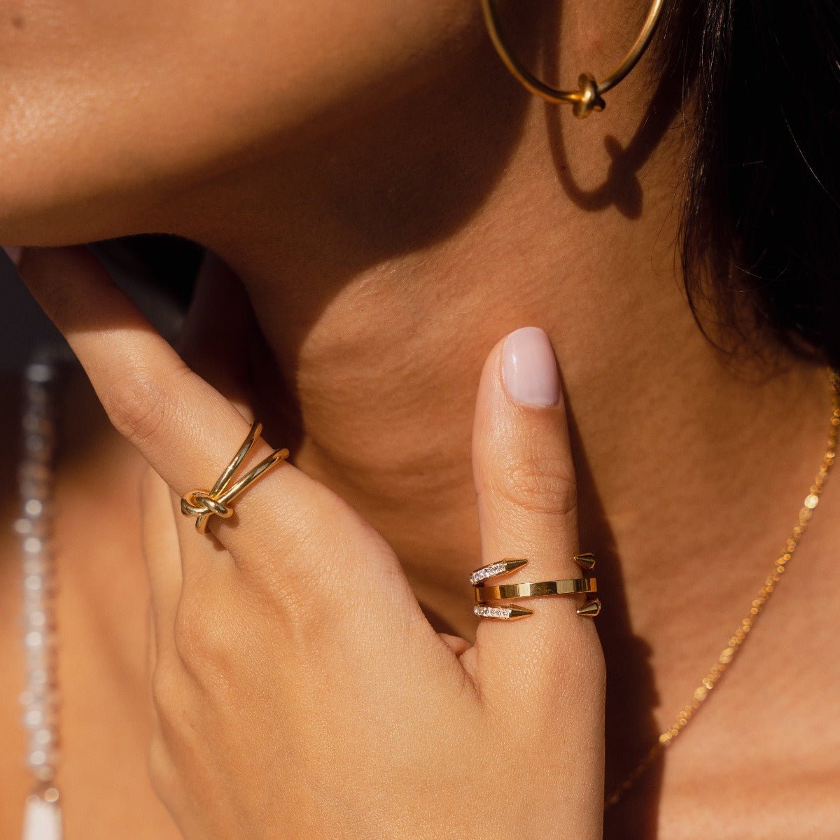 Stud Detail Ring - Gold