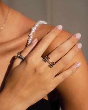 Stud Detail Ring - Silver