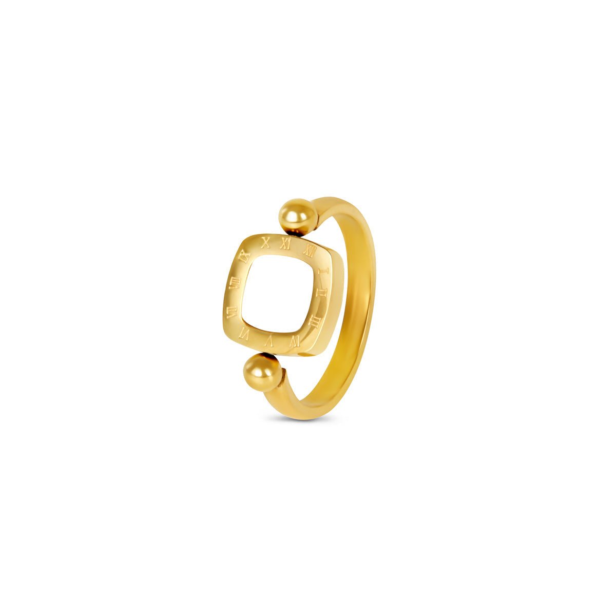 Square Charm Spinner Ring - Gold